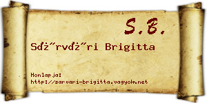 Sárvári Brigitta névjegykártya